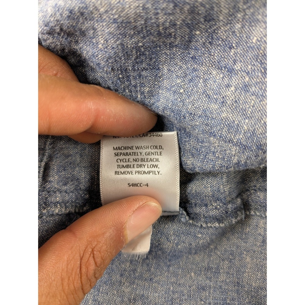 Eileen Fisher Chambray Skirt A-Line Pockets Casual Hemp Blend Blue Size S - Picture 8 of 9